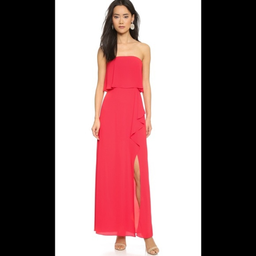 BCBGMaxAzria Red Strapless Felicity Dress